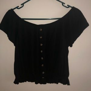 Off the Shoulder Black Crop (NWOT)